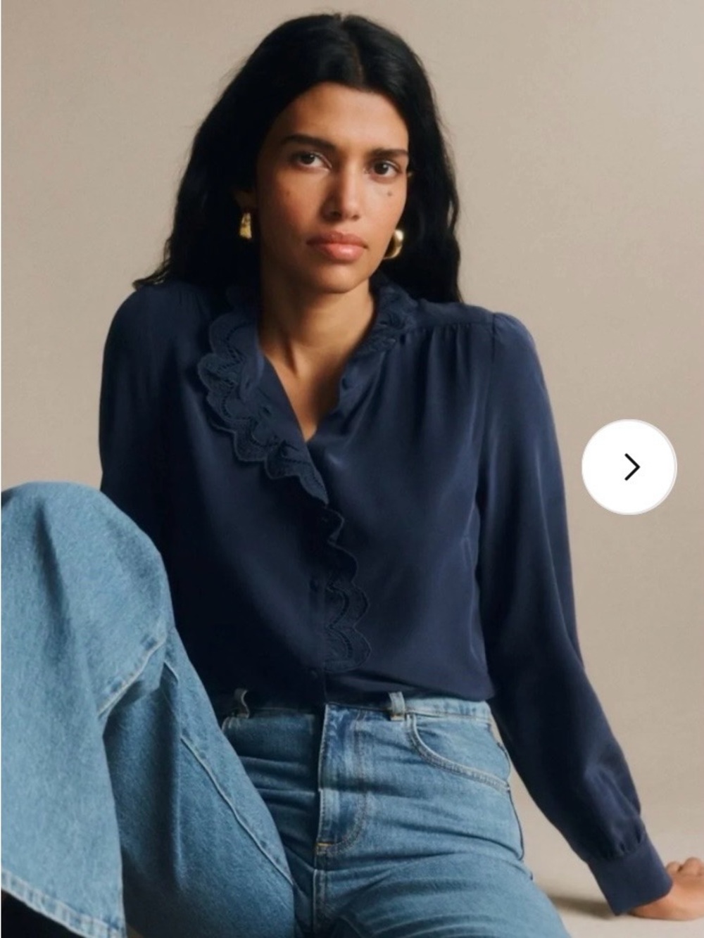 Sezane Chlo - Navy Silk